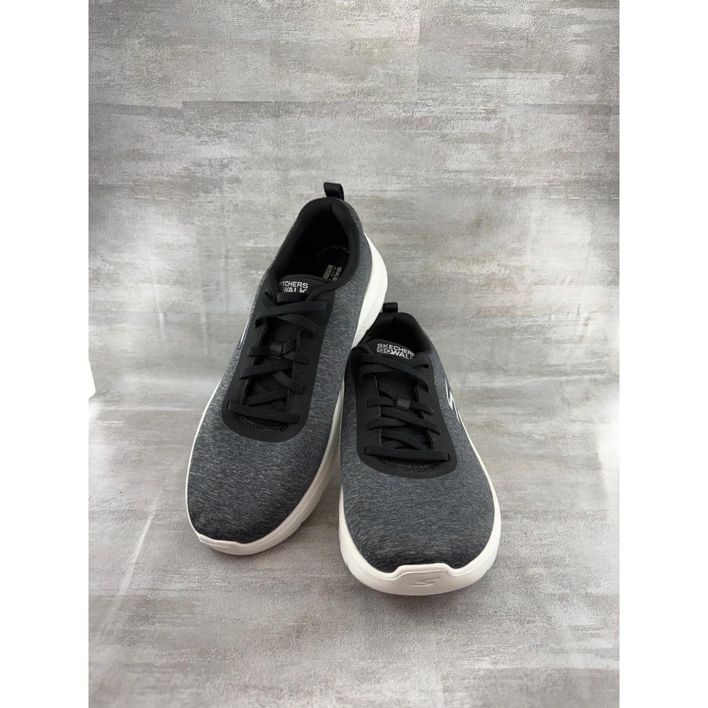 Skechers GoWalk 6 Women Sz 9.5 Wide Black Heathered Mesh Walking Shoes 124959W